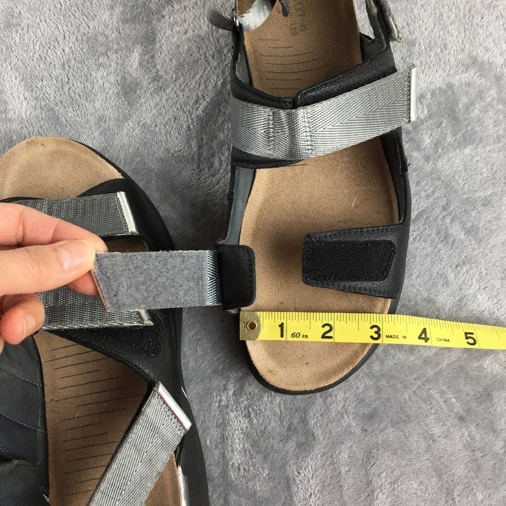 Naot Apollo Women 41 L10 Black Silver Metallic Leather Strappy Sport Sandals - Picture 13 of 16